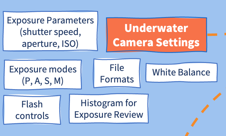 List of lessons available in the Underwater Camera Settings Course